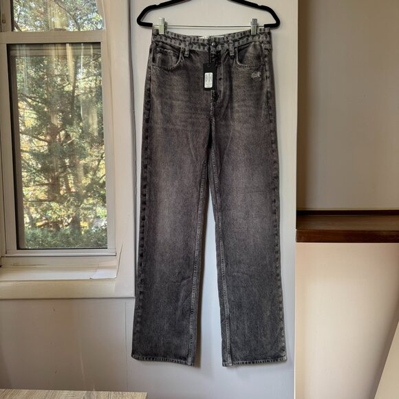 NWT Rag & Bone Miramar Shea Relaxed Straight Leg Sweatpant Jeans Raven Gray 26 - Picture 5 of 15